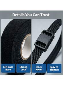 1Roll Automotive Felt Wiring Harness Tape, Self-Adhesive Anti Rattle Noise Reduction Felt Tape, Car Wiring Loom Anti-Squeak Insulation Tape - A - View 6