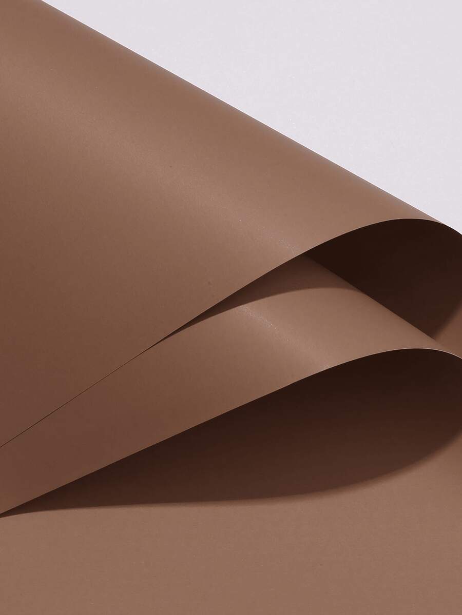 10Sheets Solid Color Paper Waterproof Fresh Flower Bouquet Wrapping Paper Matte Film Oya Paper Flower Wrapping Paper Flower Wrapping Paper - B-Brown - View 1