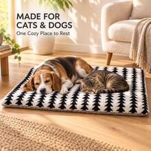 Plush Pet Mat Winter Warm Soft Dog Bed, Comfortable Houndstooth Pattern Dog Crate Pad, Suitable For Large, Medium, Small Dogs And Cats Indoor Use, Dog Bed, Cat Bed, Pet Mat - Multicolor - View 10