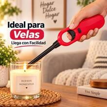 Encendedor Largo para Cocina y Velas, Encendido Fácil con Una Mano, Ideal para Estufa, BBQ, Parrilla y Carbón - Ver 3