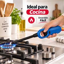 Encendedor Largo para Cocina y Velas, Encendido Fácil con Una Mano, Ideal para Estufa, BBQ, Parrilla y Carbón - Ver 2