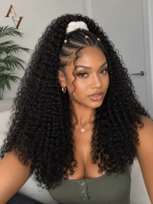 ARABELLA Afro Kinky Curly Ponytail 100% Human Hair Drawstring Ponytail Extension Clip In Hair Curly Glueless Natural Black Onytails For Women Clip In On Ponytail Hair Extensions Beginner Friendly - SNatural - View 2