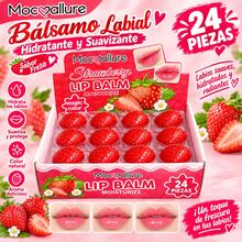 Strawberry Lip Moisturizing Balm 24-Piece Set With Packaging Box - Red - View 1