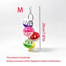 Parrot Bell Toy, Plastic Bell Ball With Hanging Hook, Random Color, Parrot Hamster Small Pet Boredom Relief Sound-Making Beak Grinding Toy, Bird Cage Accessory, Parrot Toy - View 7