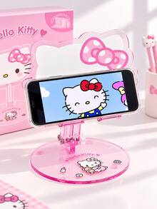 Sanrio Hello Kitty Acrylic Phone Stand, Adjustable Phone Holder, Highly Attractive Cartoon Kitty Cat Desktop Phone Stand, Suitable For Desk Decor, Office Decor And Gifts - Multicolor - View 2