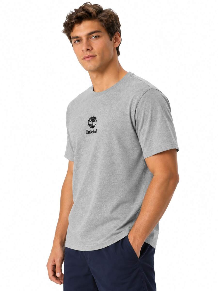 Timberland New Breathable Round Neck Casual Men's Short Sleeve T-Shirt - Grey - View 1