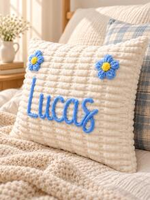 Customized Name Pillowcase, Bedroom Sofa Pillowcase Name Customization, Couple Gift Customization, Pillow Insert Not Included - Multicolor - View 3