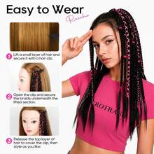 20 Inch Clip In Braided Ponytail Hair Extension For Women, Synthetic Natural Looking Ponytail Braid Hair Piece For Daily Wear Party - Natural Black - View 7