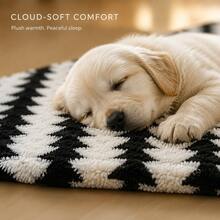 Plush Pet Mat Winter Warm Soft Dog Bed, Comfortable Houndstooth Pattern Dog Crate Pad, Suitable For Large, Medium, Small Dogs And Cats Indoor Use, Dog Bed, Cat Bed, Pet Mat - Multicolor - View 6