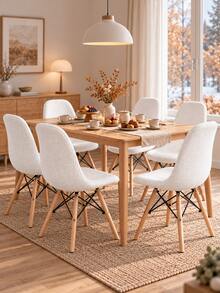 1/4/6件裝純色椅子套，現代極簡玉米絨彈性殼弧形椅套，適用於客廳、臥室、餐廳、書房等場合，可拆卸可水洗，四季通用 - 白色 - 查看 8