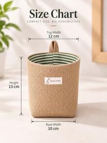 2pcs Multi-Functional Jute Mini Storage Baskets, Foldable With Handle Desktop Organizer, Suitable For Stationery, Cosmetics, Snacks, Toys And Flower Pots, Home Office Bedroom Bathroom Use, Holiday Gift - Multicolor - View 8