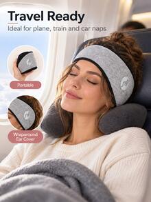 Ear Muffs And Headband; Noise-Reducing Ear Muffs Suitable For Use In Dormitories; Sleep Mask With Integrated Ear Muffs; Made From Soft, Adjustable Polyester; Suitable For Home Use, Travel, And Daily Rest Throughout The Year.Holiday - Multicolor - View 5