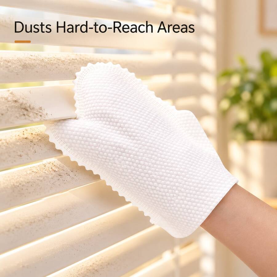 10/20/50/100pcs Disposable Cleaning Gloves Wipes, Scale Embossed Textured Household Cleaning Mittens For Dusting, Furniture Surface Wet Cleaning - E - View 1