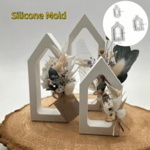 SILIKE LUFEI 1pc DIY Clay Mold Large Medium Small House Plaster Ornament Resin Candle Mold Hollow House Base Silicone Mold, Suitable For DIY Handmade Crafts, Home Decor Ornament Making - Hollow House Mold - View 1