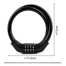 1pc Bicycle 4-Digit Combination Cable Lock, Portable Digital Combination Lock, Multi-Purpose Cycling Bike Lock - Multicolor - View 3