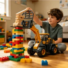 Toy Set, Toy Car, Construction Vehicle, Engineering Vehicle, Engineering Vehicle Model, Excavator, Boys Game, Children's Toy Car, Birthday Gift, Inertia Powered Driving, Children's Toy Vehicles, Christmas, Halloween, Holiday Gift, Boys Gift, Realistic Model, Children's Gift, Birthday Gift, Back To School Gift - Multicolor - View 3