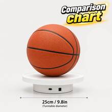 25cm (9.8in) Electric Rotating Display Stand (USB Cable Required), Adjustable Direction, Rotating Base For Product Display, Photography, Live Streaming, Jewelry, Figurines, Crystal Jewelry, Art Gifts | Matte Surface | USB Powered - White - View 4