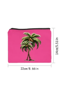 Coconut Print Pattern Storage Bag, Multifunctional Makeup Bag, Portable Travel Grooming Bag With Zipper, Skincare Bag,Daily Care Bag, The Best Gift For Friends, Suitable For Shopping, School, Travel, Daily Use - Multicolor - View 11