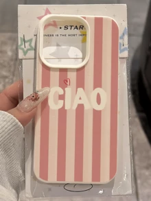 1pc White Vertical Contrast Stripe Minimalist Anti-Fall Soft TPU Phone Case Full Coverage Stain-Resistant Protective Shell Compatible With Apple 18 17 16 15 14 13 12 11 Pro Max Air And Series - Multicolor - View 3