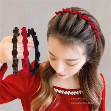 3/2/1pc Set Flocked Woven Hair Clips, 3 Colors, Perfect For Styling Side Bangs And Flyaways, Hair Clip And Headband Combination, Headband, Hair Hoop - Multicolor - View 3
