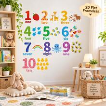 1 Set English Number Wall Stickers For Kindergarten Classroom Decor, Children's Room And Bedroom Wall Decoration, Early Education Stickers - A - View 5