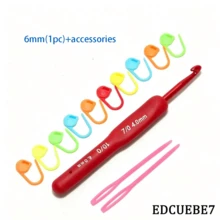 EDCUEBE7 1/3/5/9PCS Set Kait Rajut Pegangan Lembut, Set Kait Rajut Ergonomis 2-6mm, Kait Rajut Aluminium Sentuhan Lembut Merah, Cocok Untuk Pemula/Profesional, Perlengkapan Merajut dan Merenda yang Indah (Warna Aksesori Acak) - Jarum rajut berwarna merah terang - View 23