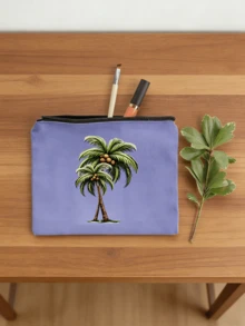 Coconut Print Pattern Storage Bag, Multifunctional Makeup Bag, Portable Travel Grooming Bag With Zipper, Skincare Bag,Daily Care Bag, The Best Gift For Friends, Suitable For Shopping, School, Travel, Daily Use - Multicolor - View 12