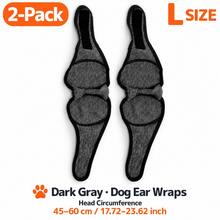 2pcs Dog Ear Covers, Noise Protection, Suitable For Anxiety, Hematoma And Grooming Care, Adjustable Non-Shaking Comfortable Quiet Dog Calming Headband Hair Wrap (Grey) - Dark Grey - View 7