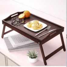 Multifunctional Slouchy Person Desk Bedside Window Sill Small Table Dormitory Simple Computer Desk With Legs Tea Tray - Brown - View 9