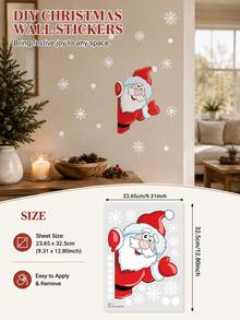 SUPSTICKER 1 Set Stiker Dinding Natal, Stiker Liburan Transparan Santa & Rusa Kutub, 2 Gaya, Dekorasi Rumah Meriah untuk Dinding, Jendela, Pintu & Furnitur - 1PC - View 13