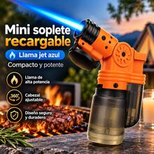 Encendedor Soplete Mini de Butano, Llama Azul Potente, Recargable y Ajustable, Ideal para BBQ, Cocina y Velas - Ver 3