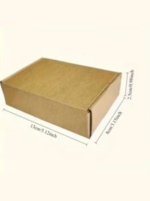Small Hard Kraft Paper Mailing Box, Foldable Corrugated Cardboard Shipping Packaging Box, Heavy Duty Cardboard Box, Suitable For Jewelry, Clothing And Miniature Electronic Accessories Storage And Transportation, Flat Stacking Space-Saving - Multicolor - View 8