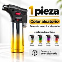 Encendedor Soplete Recargable de Butano con Llama Azul Potente, Bloqueo de Llama y Ajuste de Intensidad, Ideal para BBQ, Velas, Cocina y Camping - Ver 12
