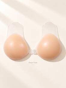 Women's Adhesive Bra, Strapless Backless Bra, Silicone Self-Adhesive Lift-Up Bra, Transparent Lift-Up Pads, Front-Closure Invisible Bra, Suitable For Dresses - Apricot - View 3
