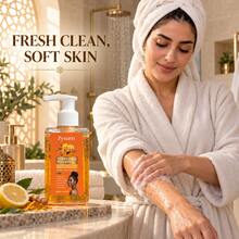 Turmeric & Vitamin C Moisturizing Exfoliating Body Wash, Skin Smoothing Exfoliating Shower Gel For Rough And Dull Skin, Suitable For Men And Women, Gel Scrub Texture With Turmeric And Vitamin C, Daily Cleansing And Refreshing Exfoliating Body Wash - Other - View 7
