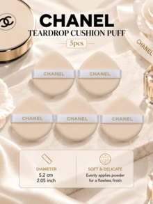 Chanel Teardrop Cushion Puff, 5.2cm, 1PC/3PCS/5PCS, Soft And Skin-Friendly, Suitable For Dry And Wet Use, Ideal For Cushion Foundation Application - Powder Puff - View 10