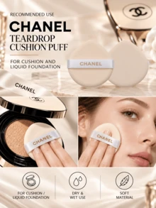 Chanel Teardrop Cushion Puff, 5.2cm, 1PC/3PCS/5PCS, Soft And Skin-Friendly, Suitable For Dry And Wet Use, Ideal For Cushion Foundation Application - Powder Puff - View 7