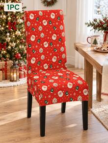 1/6pcs Christmas Chair Covers, Multicolor Assorted Christmas Socks, Reindeer, Snowman And Bell Prints, Suitable For Dining Room, Kitchen And Holiday Party Decoration - D - View 6
