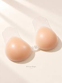 Women's Adhesive Bra, Strapless Backless Bra, Silicone Self-Adhesive Lift-Up Bra, Transparent Lift-Up Pads, Front-Closure Invisible Bra, Suitable For Dresses - Apricot - View 5