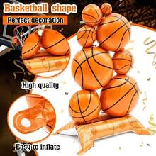 1 buah Balon Bola Basket Berdiri Ekstra Besar 150cm dari Aluminium Foil, Set Balon Tema Olahraga, Dekorasi Pesta Ulang Tahun, Mainan Balon - View 6