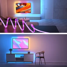 TV Backlight LED Strip, Battery Powered RGB LED Light Strip With 24-Key Remote Control, Color Changing Decorative Light Bar, Suitable For Bedroom, Living Room, TV, Party, Christmas, Halloween And Home Decor - 24K+3535RGB - View 7