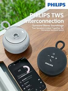 PHILIPS TAS1120 Bluetooth Speaker, Computer Desktop Audio, Bass Subwoofer, High Volume, Long Battery Life, Mini Portable, Suitable For Car, Bathroom, And Cycling - View 2