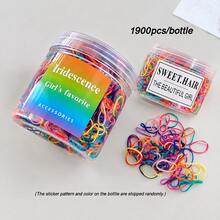 Colorful Elastic Hair Ties, Cute Disposable Use Mini Hair Bands, Versatile Scrunchies For Braids, Ponytails And Girls Home Bathroom Decor Fall Decor Back To School Hair  - Multicolor - View 25