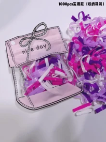 500/1000pcs Mixed Purple Elastic Hair Bands, Disposable Large Rubber Bands, Daily Use, Ponytail, Suitable For Daily Life, Vacation, Gift - Multicolor - View 8