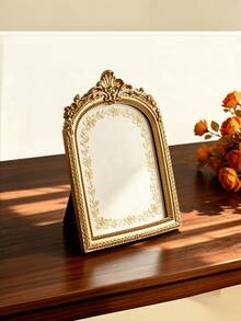 1pc Curved Baroque Style Carved Decorative Picture Frame, High-End Home Decor For Living Room, Bedroom, Decoration Room, Housewarming Gift - A - View 7