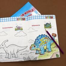 Dinosaur World Coloring Book For Kids, 32-Page Dinosaur Themed Coloring Workbook, Prehistoric Creature Drawing Activity Book, Children's Reading And Writing Toy, Preschool Boys And Girls Birthday Gift - Blue - View 7