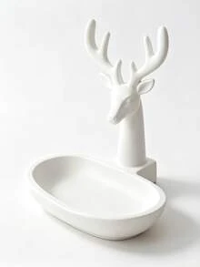 1pc 3D Printed Deer Head Jewelry Tray, Desktop Decor - Multicolor - View 6