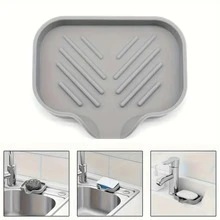 1 Buah/2 Buah, 1 Baki Organizer + 1 Spons Pembersih, Tempat Sabun dan Spons yang Tidak Bersentuhan dengan Makanan, Aksesori Penyimpanan Meja Dapur dan Wastafel - MultiWarna - View 7