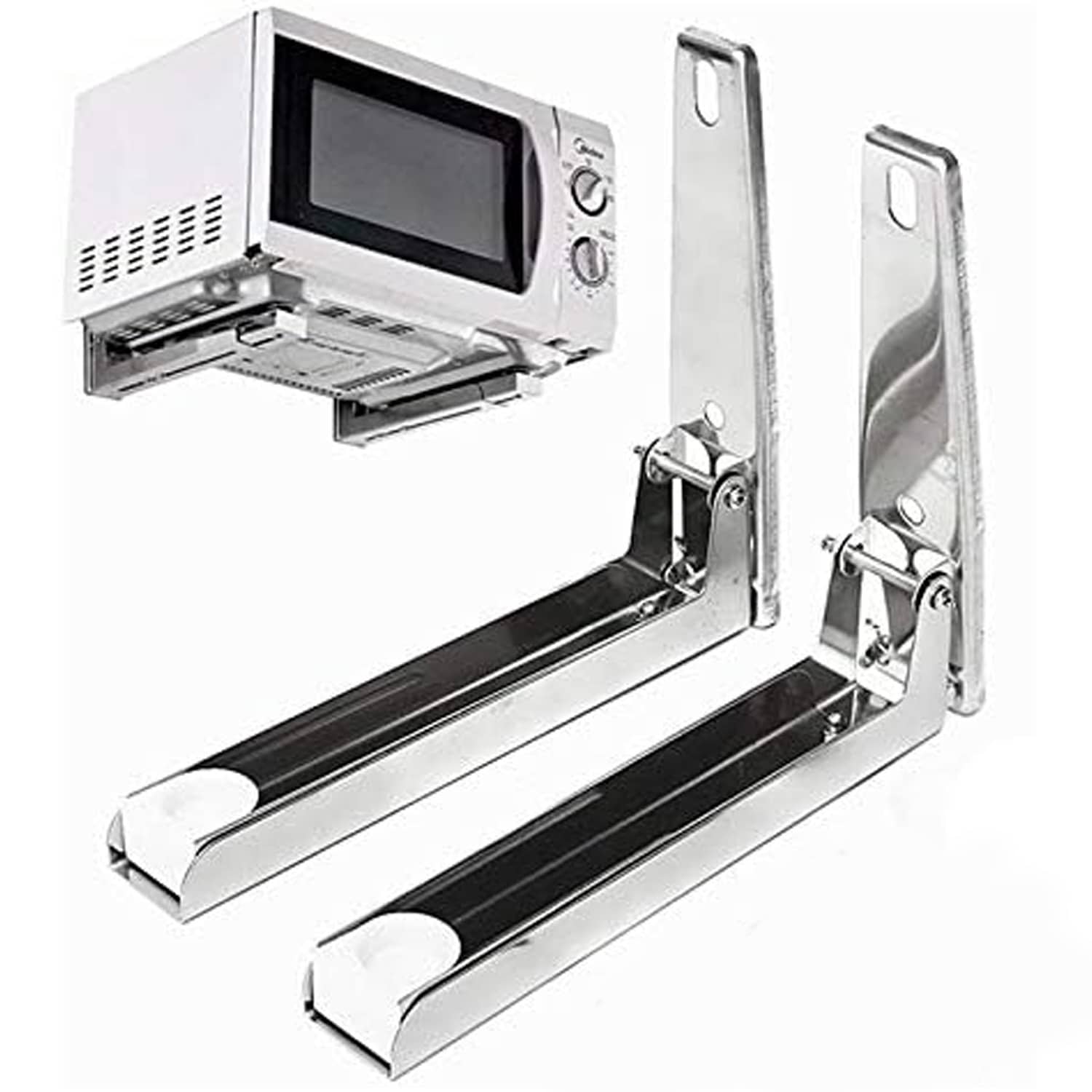 Universal Microwave Mount Bracket Microwave Shelf Wall Mount, Foldable Stretch Design, Mounting Kit Included, Easy Install Holder For Kitchen Storage Organization - Universal Microwave Mount - View 1
