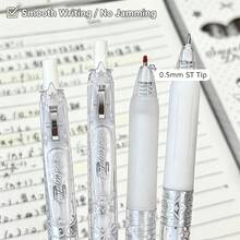 4pcs Angel Light Bow Click Neutral Gel Pens With Soft Rubber Grip, Highly Attractive Boxed Black Ink 0.5mm Student Exam Pens - Transparent Bow - View 6